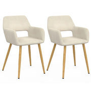 IDMarket - Set di 2 sedie da pranzo e poltrone da tavolo in velluto beige HOLY