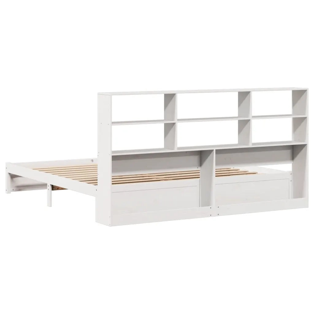 Giroletto con Libreria senza Materasso-Struttura Letto con contenitore 180x200 cm in Legno Pino 247058
