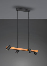 Lampada a Sospensione da Interno Attacco GU10 in Metallo Nero Opaco