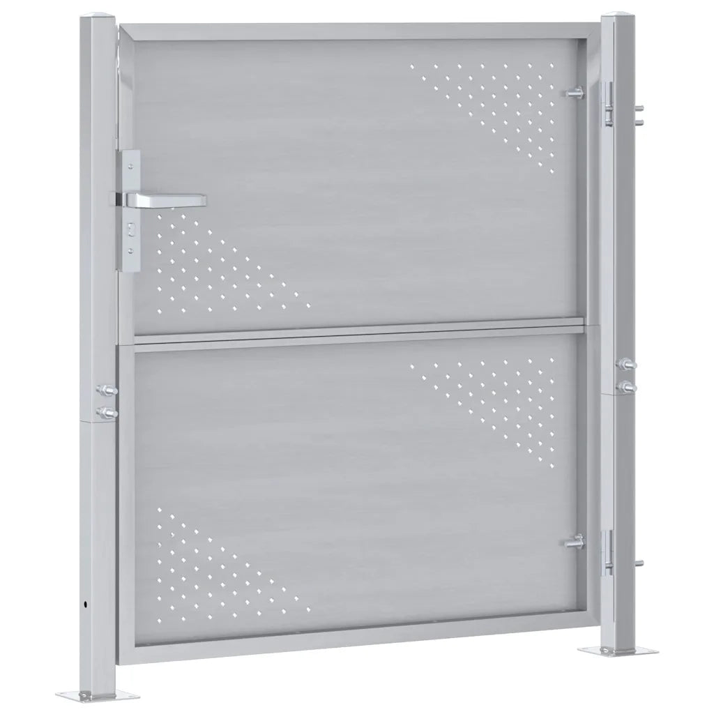 Cancello da giardino Argento 85 x 97 cm Acciaio inossidabile 3402577
