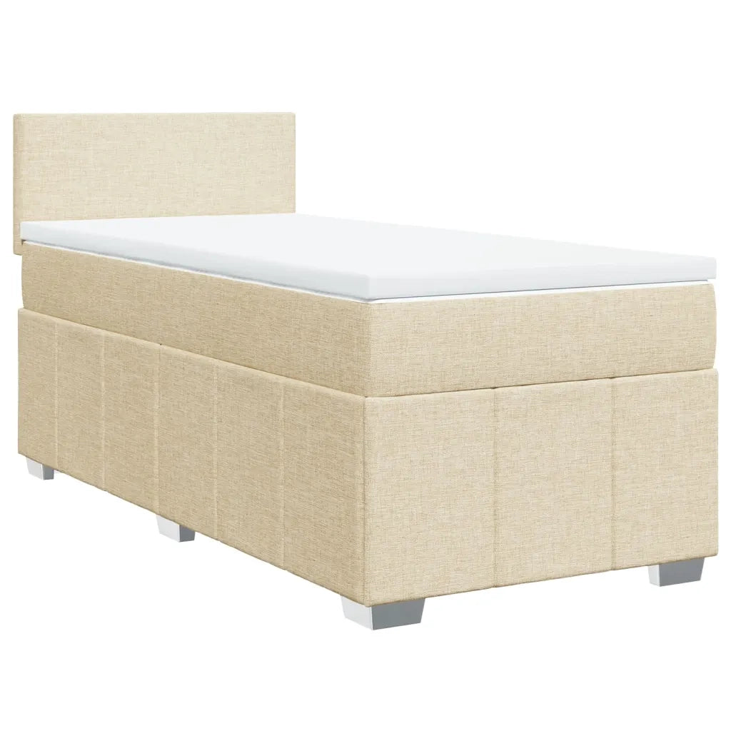 Giroletto a Molle con Materasso Crema 100x200 cm in Tessuto 3289277