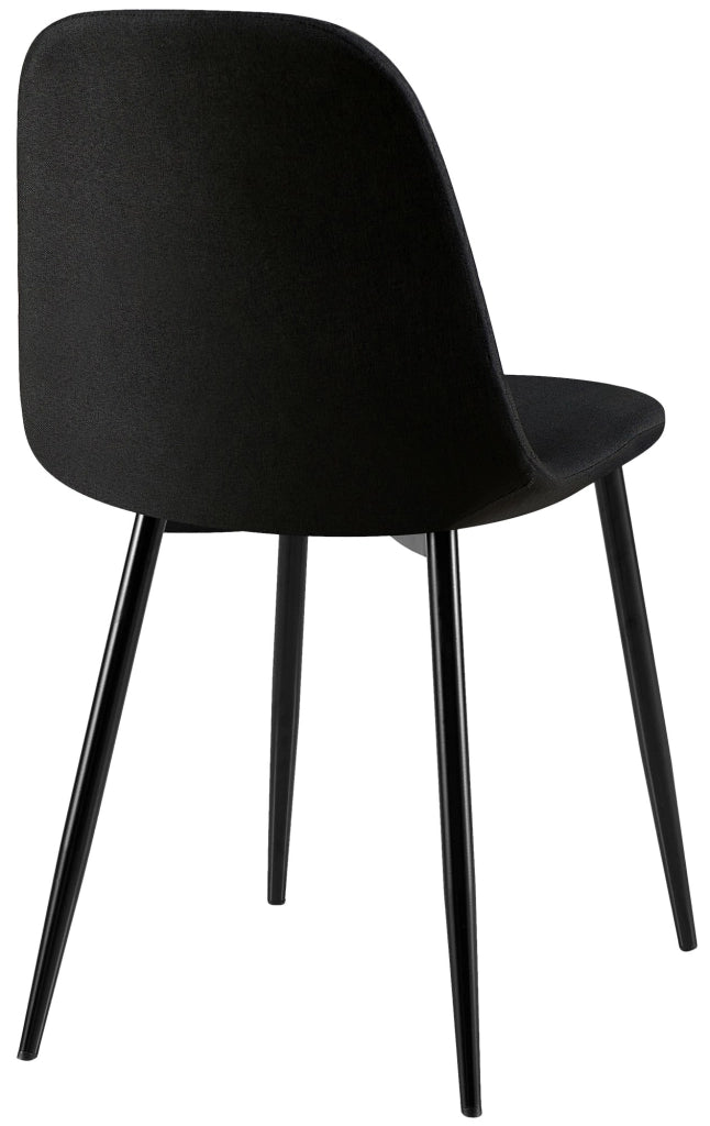 Sedia Giverny con cuciture decorative Tessuto,nero