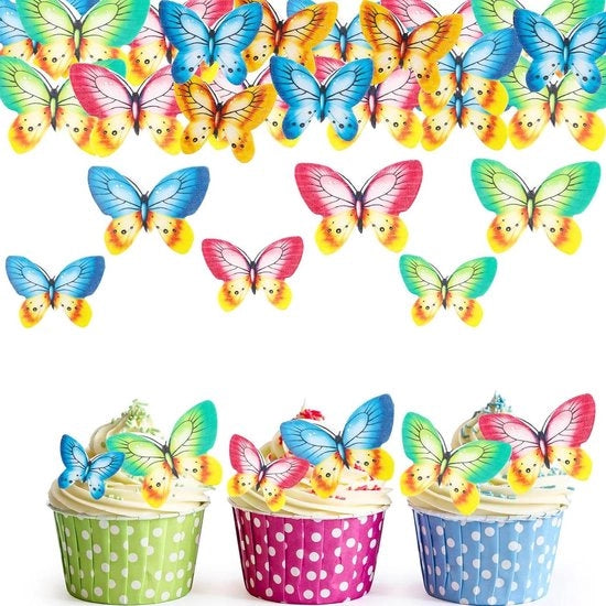 Decorazioni per torta da mangiare 40 pezzi - copricupcake per matrimonio - carta da dessert farfalla decorazione torta - decorazione per matrimonio e compleanno