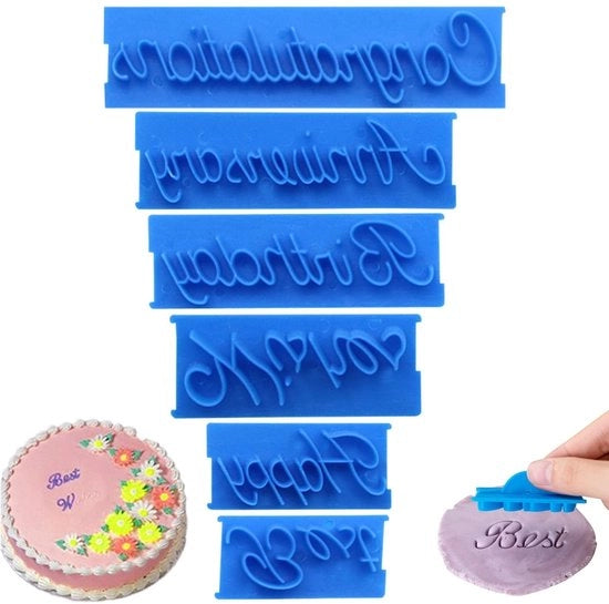 Set di stampi per biscotti - 6 pezzi - decorazione per torte - timbro per fondant - timbro per biscotti - qualità alimentare - sicuro e duraturo - timbri per biscotti 

 Modello: Cookie Stempel Set