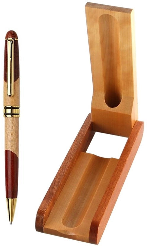 Set di Pennarelli in Legno di Lusso per Regali - Pennarelli in Legno - Pennarelli per Ufficio - Pennarelli per Scrittori Creativi - Pennarelli per Diplomi di Laurea - Pennarelli Antichi e di Elevato Stile