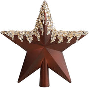 Decorazione di Natale, decorazione di Natale per una festa - albero di legno marrone con stella al vertice (adatto per alberi di 120-240 cm di altezza)