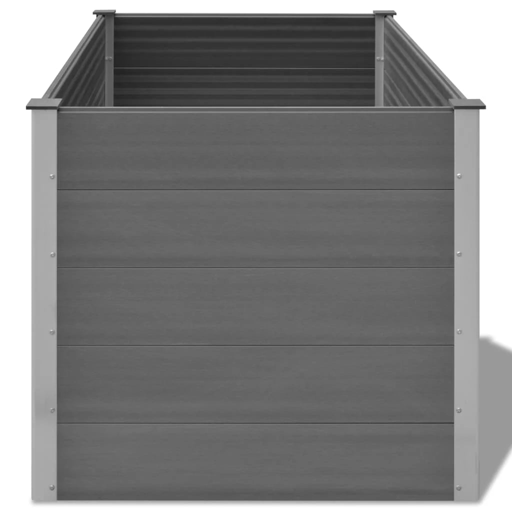 Fioriera rialzata per piante e fiori giardino WPC 150 x 100 x 91 cm grigio 02_0001239