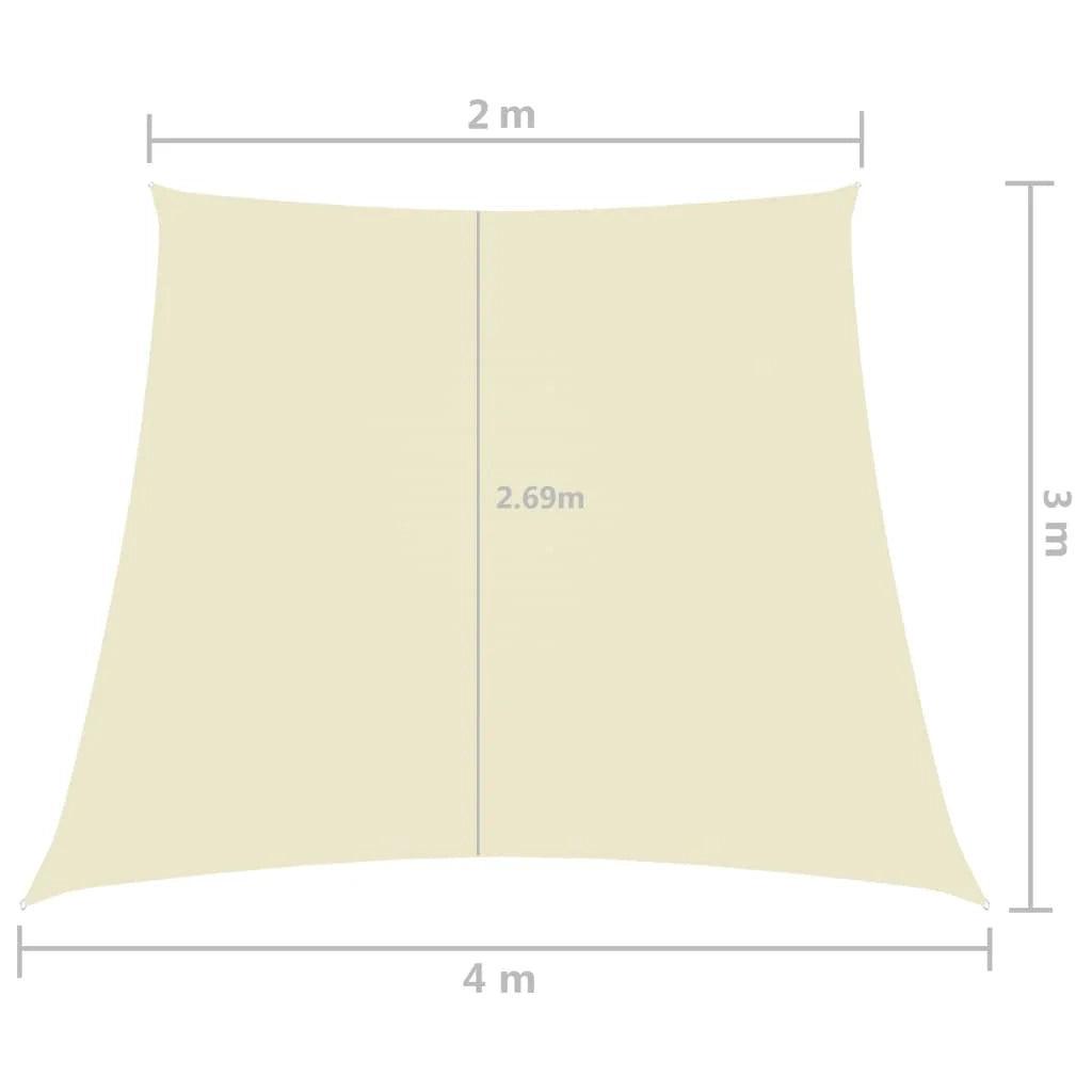 Vela ombreggiante/ombrellone tessuto Oxford trapezoidale 2/4 x 3 m crema 02_0009750