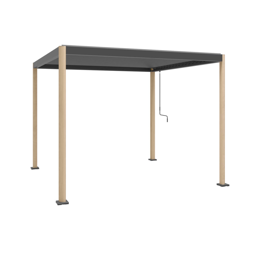 Pergola bioclimatica 3x3m in alluminio e acciaio, lamelle orientabili