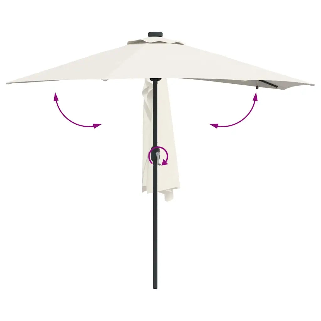 vidaXL Ombrello da giardino Sabbia 294 x 150 x 223 cm Tessuto