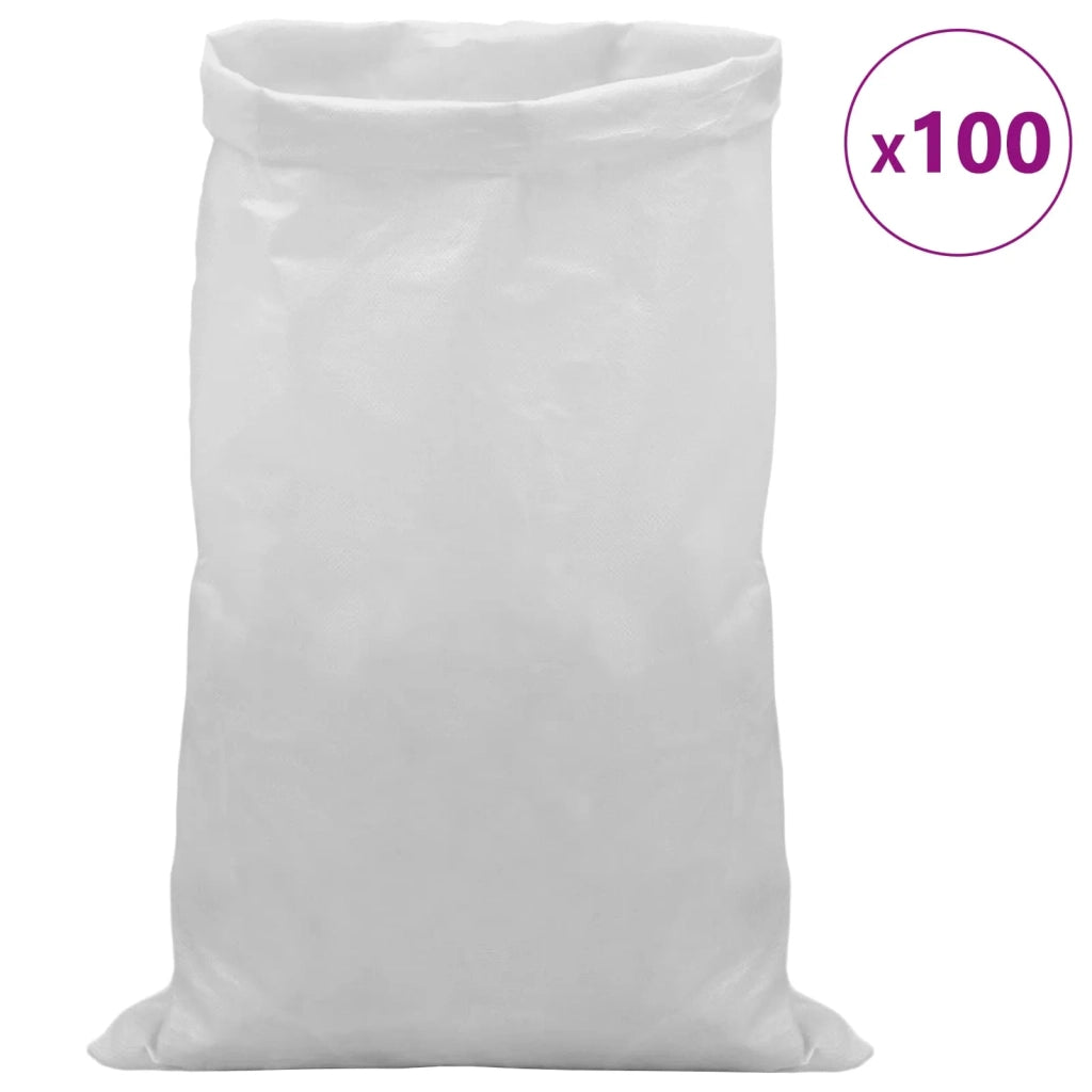 Sacchi Intrecciati 100 pcs Bianco 65 x 115 cm PP 42032376