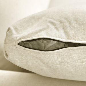 Divano 2 Posti 137x78x78 cm in Tessuto Effetto Lino Beige