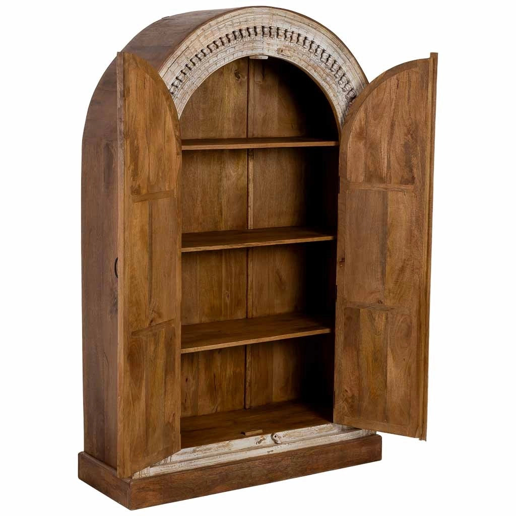 Armadio in legno marrone e bianco con 2 ante, 112x41x181h cm