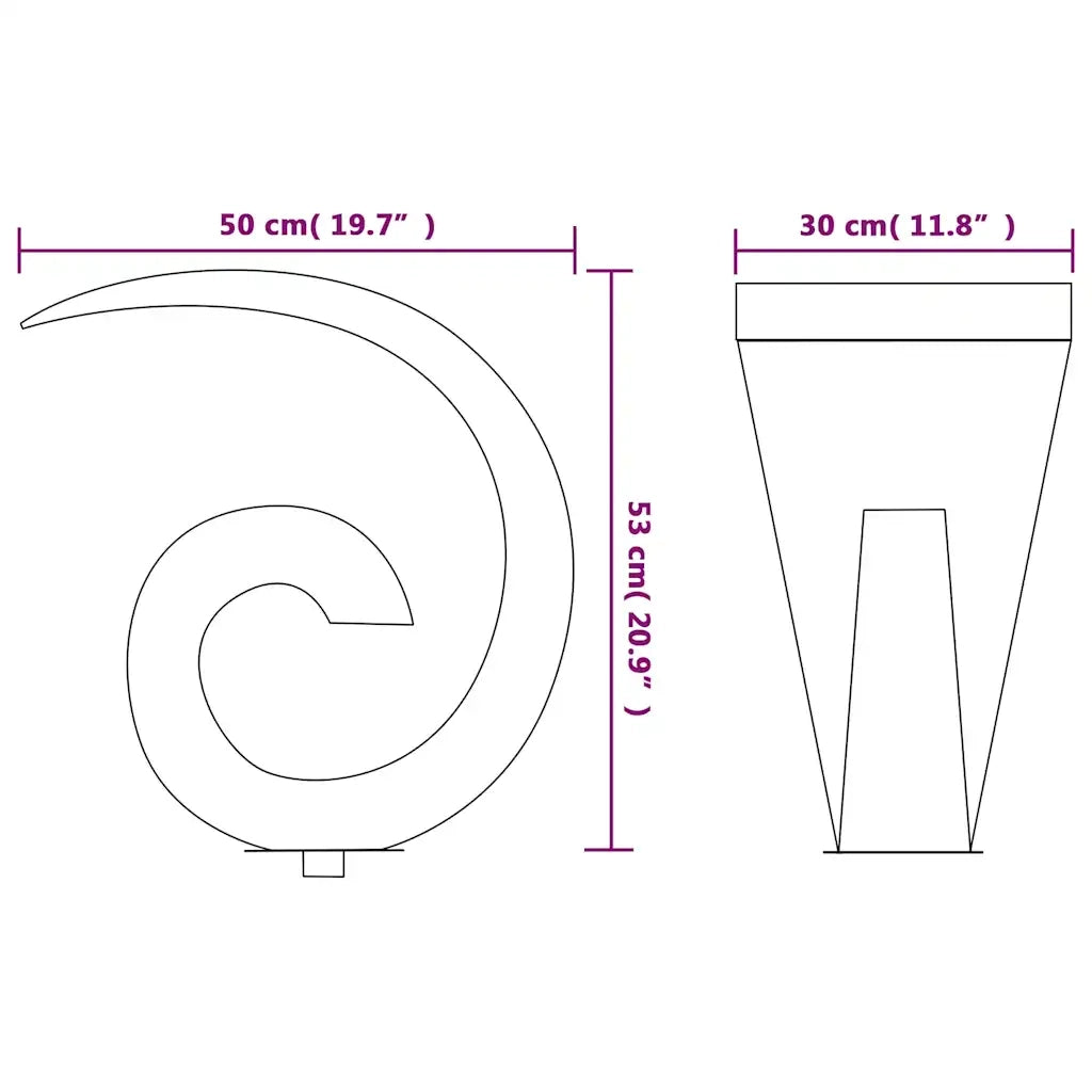 Fontana per Piscina in Acciaio Inossidabile 50x30x53 cm Argento 43693