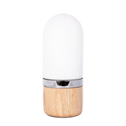 Lampada da tavolo Dia in vetro bianco e legno naturale