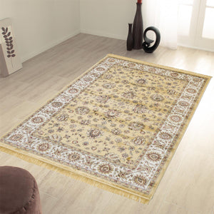 Tappeto RUBINE 492 Ziegler ORO design tradizionale classico stile persiano orientale cm.120x160. Tappeto salotto, soggiorno, camera da letto, ingresso, corridoio.
