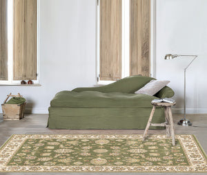 Tappeto BABIL cm.80x240 disegno classico orientale colore verde e crema