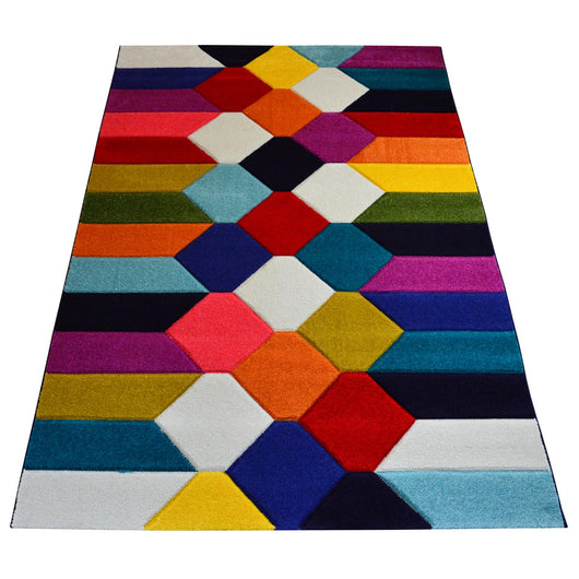 Tappeto moderno BOUTIQUE 3151 cm.160x230 disegno geometrico multicolore effetto 3D