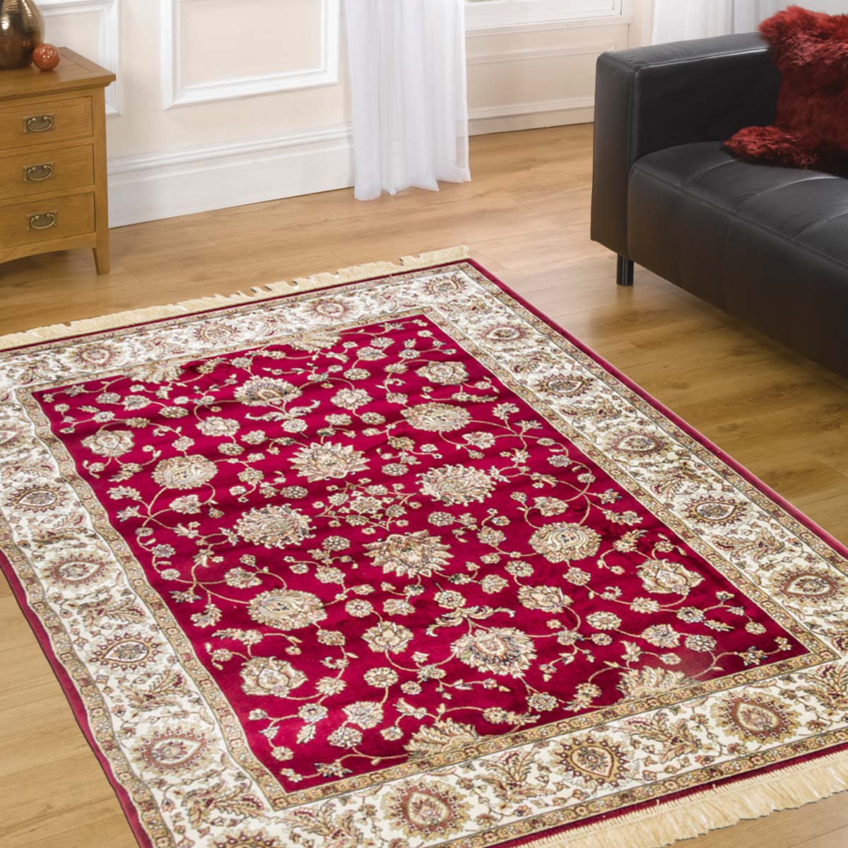 Tappeto RUBINE 492 Ziegler Rosso design tradizionale classico stile persiano orientale cm.100x140. Tappeto salotto, soggiorno, camera da letto, ingresso, corridoio.