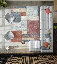 Tappeto FUNNY F8501 multicolore cm.120x170 moderno pelo morbido con intarsio