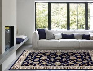 Tappeto BABIL cm.280x380 disegno classico orientale colore blu e crema