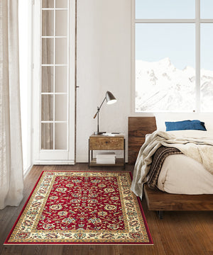 Tappeto KAZAKH 1517 motivo classico orientale colore rosso e beige cm.70x240