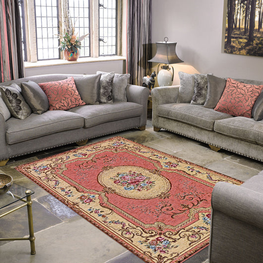 Tappeto AUBUSSON ROSA in ciniglia multiuso lavabile antiscivolo cm.140x200