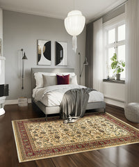 Tappeto KAZAKH 2155 oro e rosso cm.70x240 stile orientale persiano alta qualità con effetto lucente