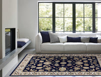 Tappeto BABIL disegno classico orientale colore blu e crema cm.80x240