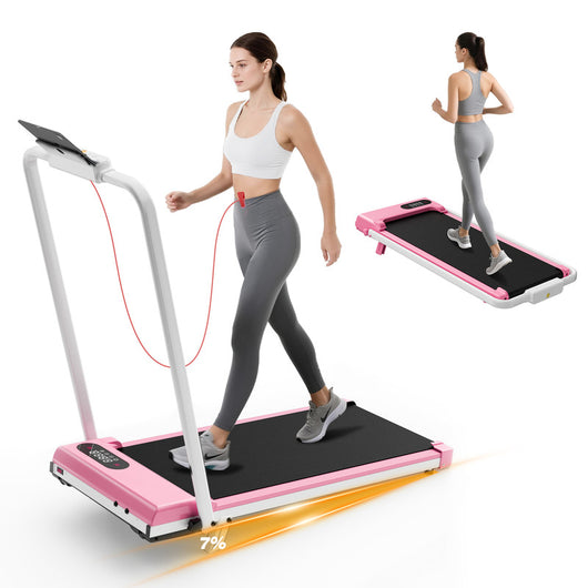 Tapis roulant, inclinazione del 7%, tapis roulant elettrico pieghevole RATTANTREE3 in 1, 2,5 CV, 8 km/h, telecomando, compatto e portatile