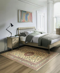 Tappeto KAZAKH 2154 motivo classico orientale colore beige e rosso cm.70x300