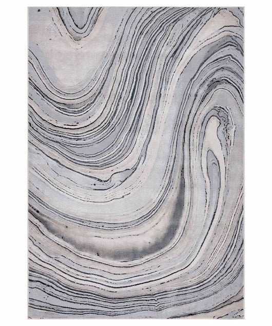 Tappeto NEVADA 9223 grigio disegno moderno a onde effetto marmo cm.140x200