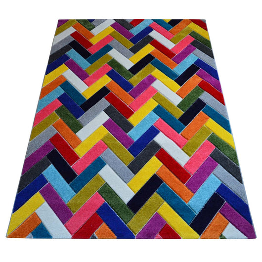 Tappeto moderno BOUTIQUE 2340 geometrico zig zag multicolore cm.200x290