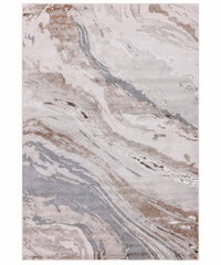 Parure di tappeti NEVADA 9155 beige grigio stile moderno effetto marmo tris scendiletto (1pz cm.80x150 + 2pz cm.60x120)