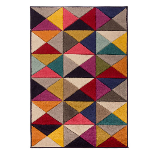 Tappeto moderno BOUTIQUE 953 con triangoli multicolore cm.120x170