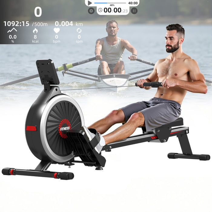 Vogatore domestico, vogatore RATTANTREE con resistenza magnetica a 16 livelli, ultra silenzioso, capacit¨¤ di carico massima 150 kg