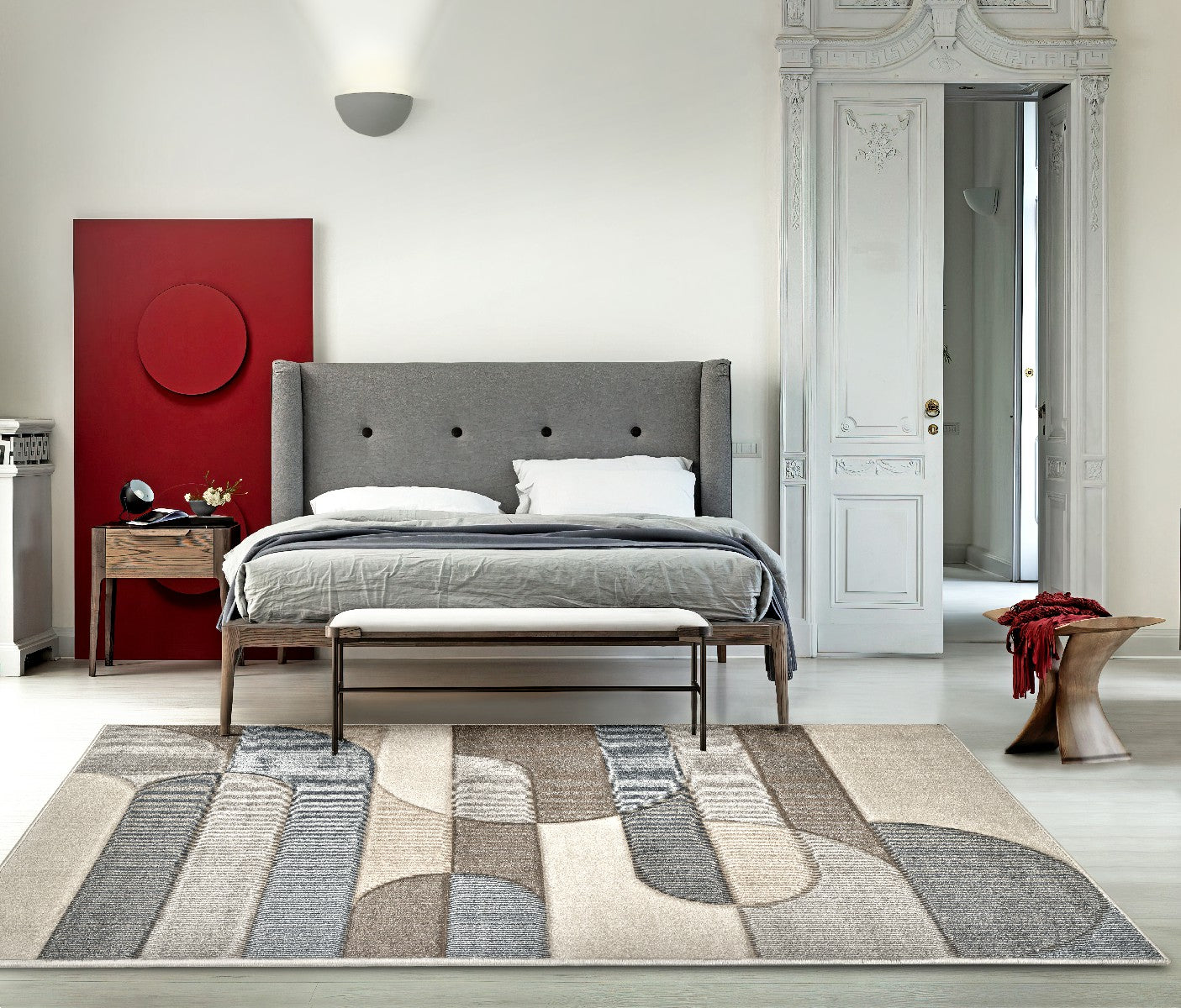 Tappeto FUNNY H8231 grigio beige design moderno contemporaneo cm.120x170