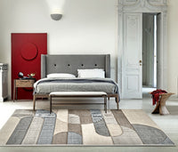 Tappeto FUNNY H8231 grigio beige design moderno contemporaneo cm.120x170