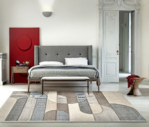 Tappeto FUNNY H8231 grigio beige design moderno contemporaneo cm.120x170