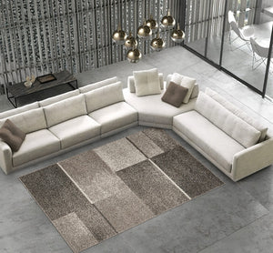 Tappeto FUNNY 87071 beige pelo morbido motivo geometrico a quadri cm.200x290