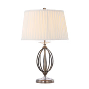 Lampada tavolo ottone anticato paralume bianco Aegean E27 Elstead