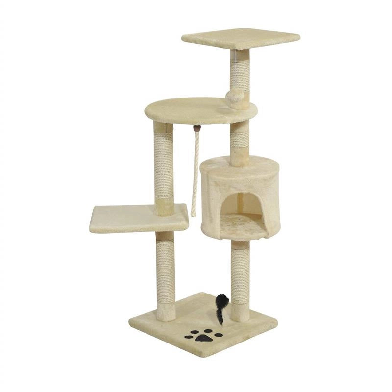 ALBERO TIRAGRAFFI PER GATTO BEIGE 75X40X112 CM