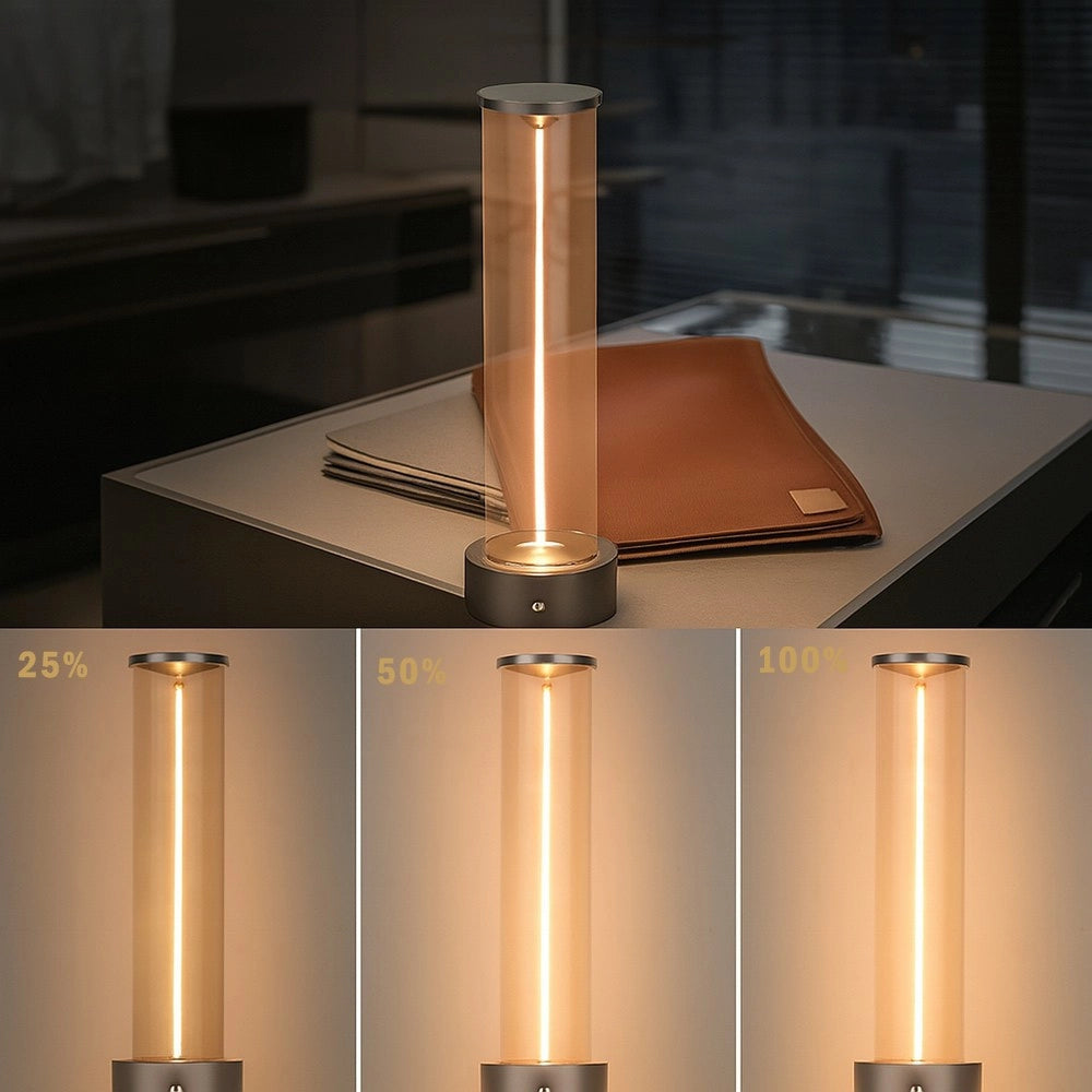 Trade Shop - Lampada Da Tavolo Scrivania Led 3w Filamento Flessibile Magnetico Lume Ricaricabile D39 - Grigio Scuro
