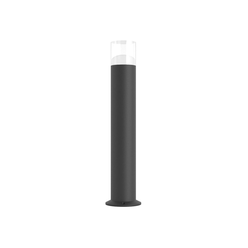 Tura Proiettore LED cilindrico da esterno 12W 3000K Fascio 180 gradi IP65 IK06 Finitura Nero Opaco Altezza 60cm Illuminazione per camminamenti