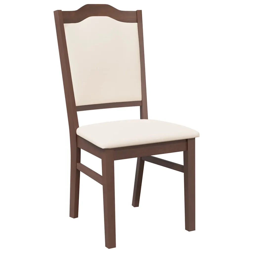 Sedie da Pranzo con Cuscini 2pz Marrone Legno Massello di Hevea 4102466