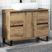 Mobiletto da Bagno Rovere Artigianale 80x33x60 cm in Truciolato 857239