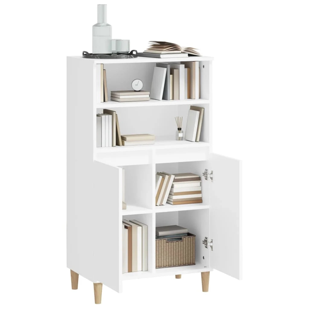 Buffet credenza cassettiera mobile contenitore organizer cucina soggiorno salotto alto 60 x 36 x 110 cm legno composito bianco 02_0032472