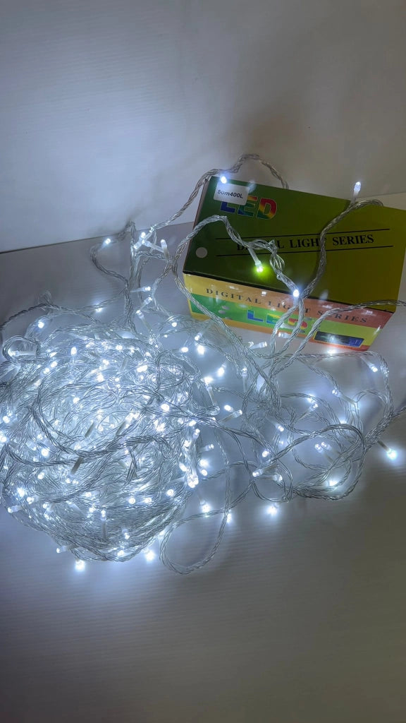 Luci Led per albero di natale decorazione con 8 giochi luce da 10/20/30/50 metri colori misti certificate IP65 prolungabile LUNGHEZZA: 50 mt - 500 led, COLORE LED: BIANCO FREDDO