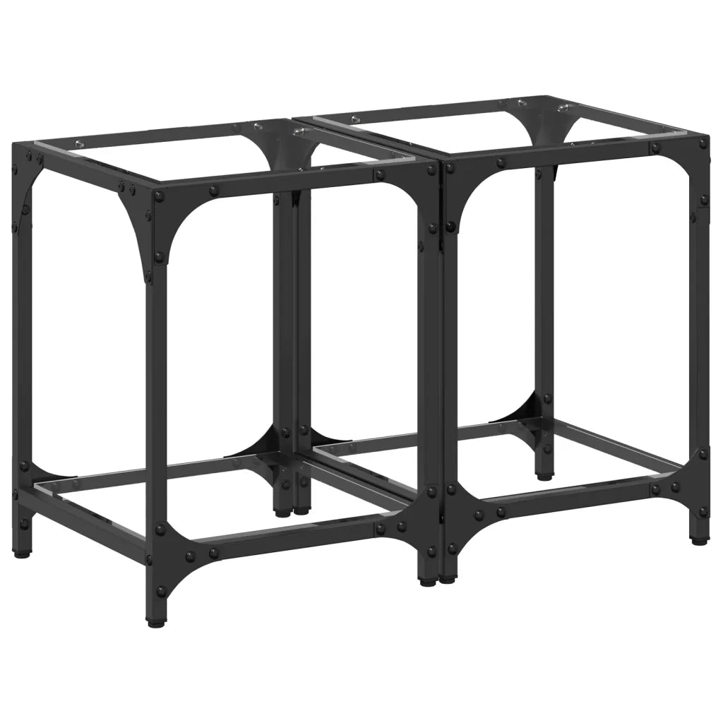 Tavolini con Piano in Vetro Trasparente 2 pz 30x30x40cm Acciaio 845955