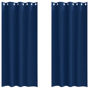 Tende Oscuranti | Tende Blackout con Anelli 2 pz Blu Scuro 245 x 140 cm